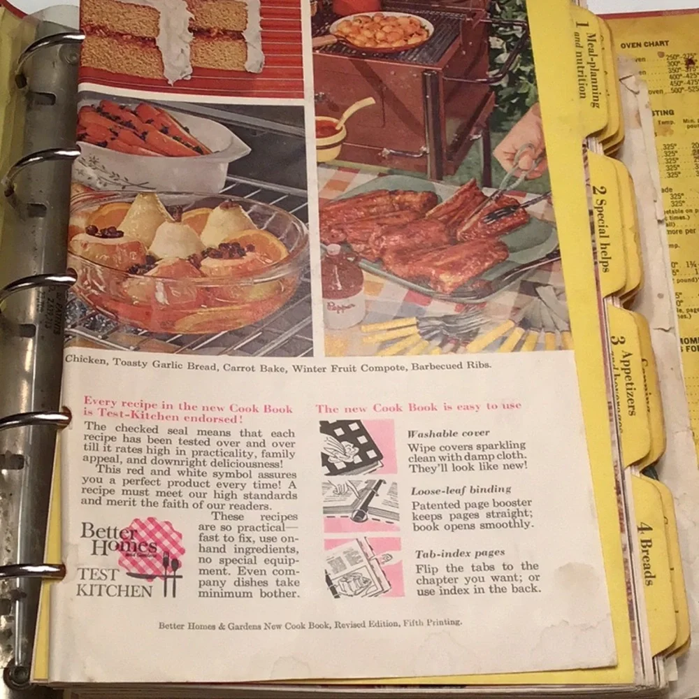 VTG Better Homes and Gardens New Cookbook 5th‎ Printing 1960s Ring Binder